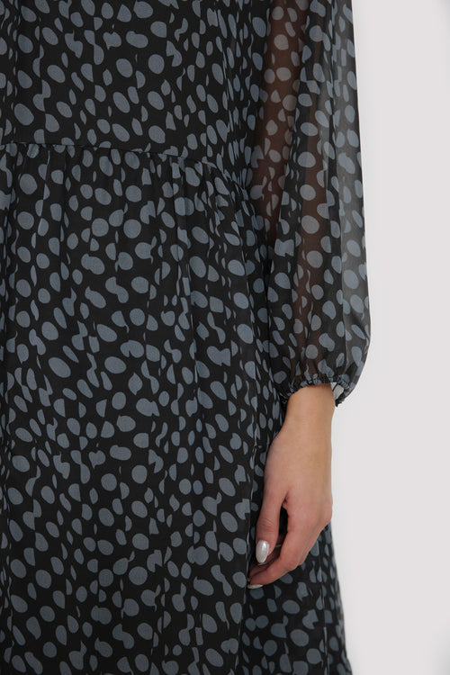 emanate dress / black|grey spot
