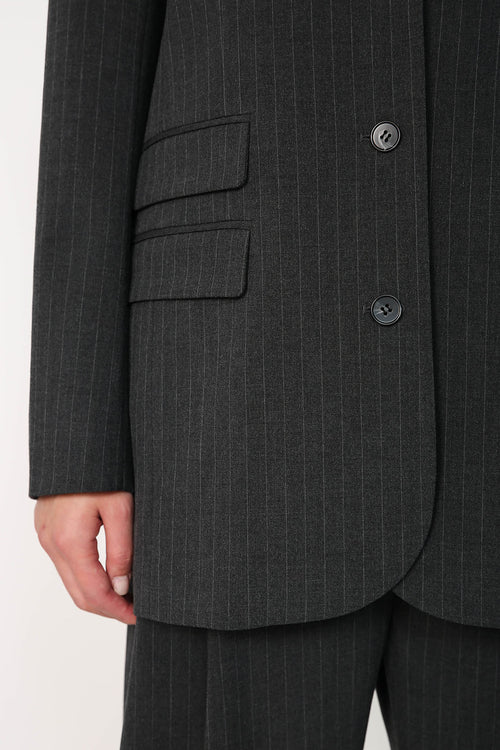 manner blazer / charcoal|white pinstripe