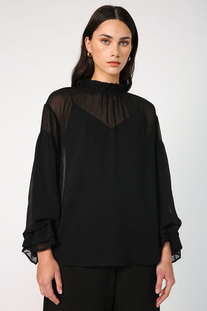 ruff shirt / black