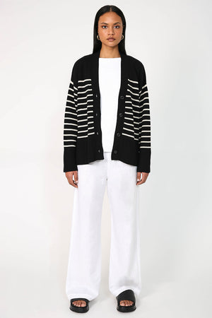 scan cardi / black|neutral stripe
