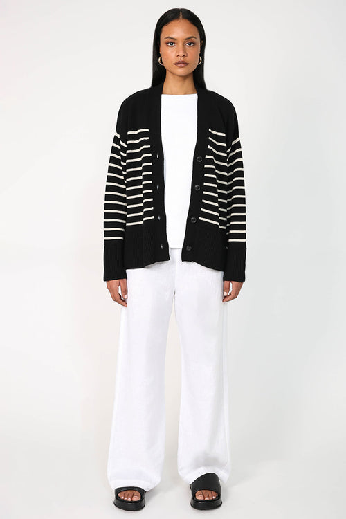scan cardi / black|neutral stripe
