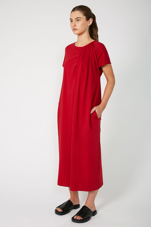 course midi dress / deep red