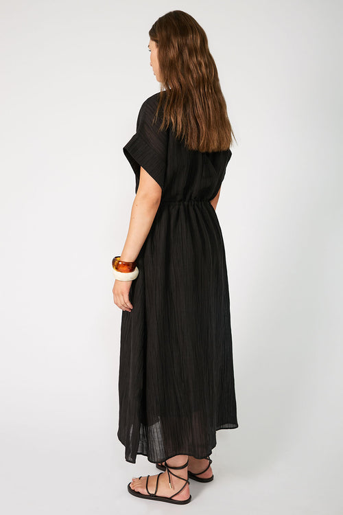 reunited midi dress / black crinkle