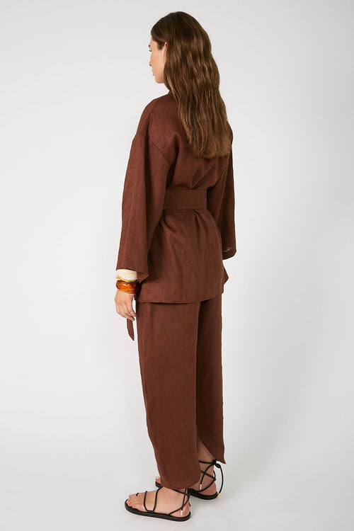 reward tie jacket / copper chocolate