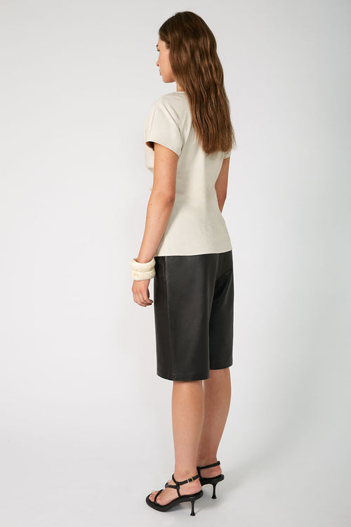 torrent short sleeve top / sand beige