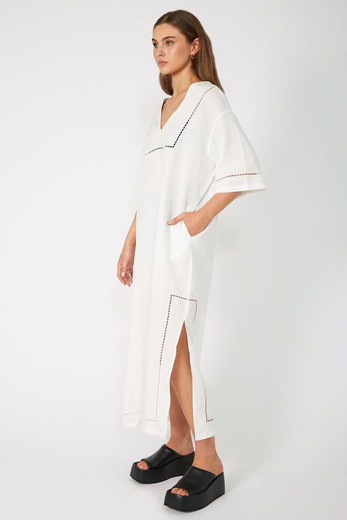 definition kaftan maxi dress / white