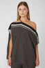 ethereal cape top / black border print