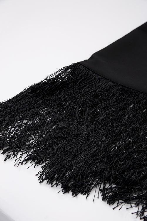 fringed oversized bandana / black