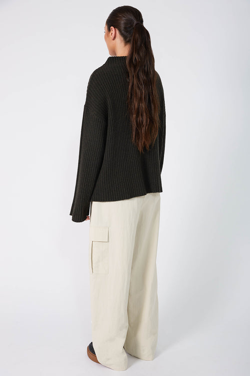 forgo rib sweater / olive marle