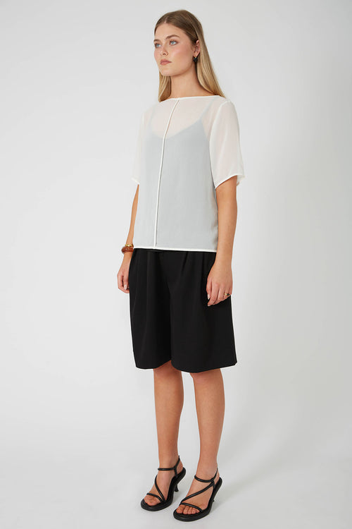 element short sleeve top / vintage white