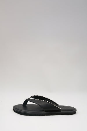 slant thong / black|silver