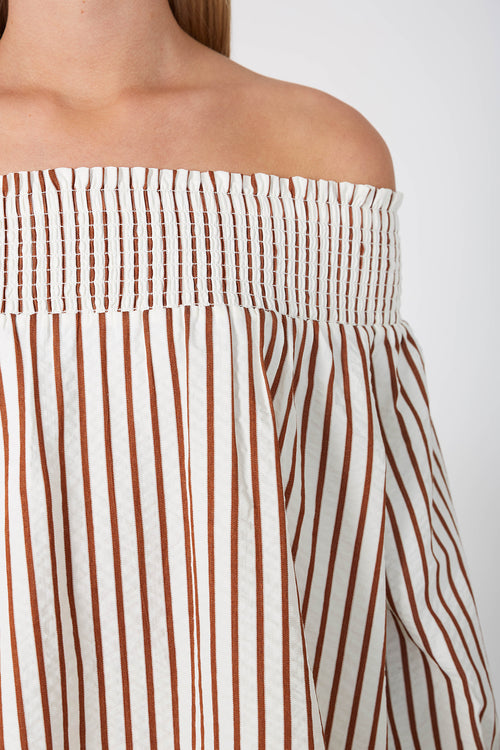 gale top / cream|brass stripe