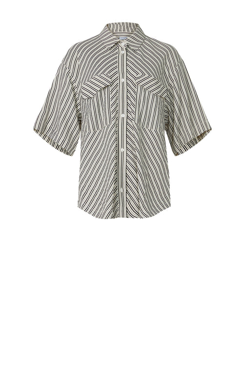 darby shirt / ecru|black stripe
