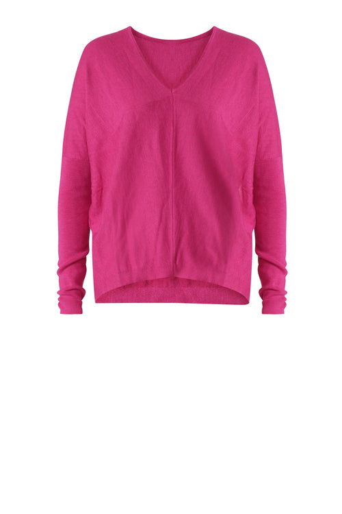 step sweater / peony pink