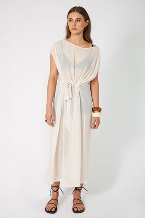 contract midi dress / calico cream
