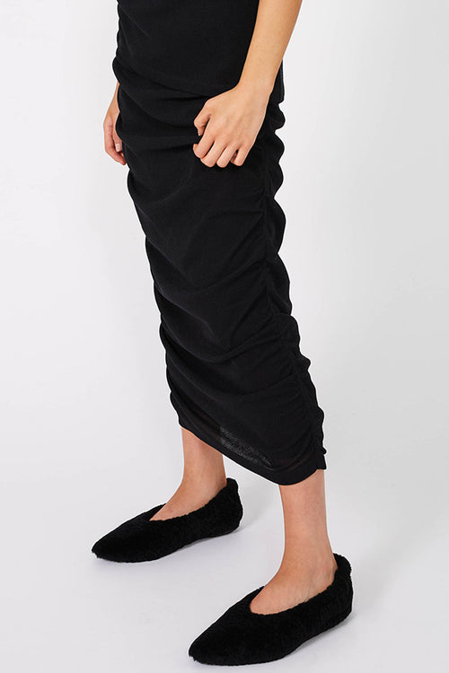 aim shearling ballet flat / black