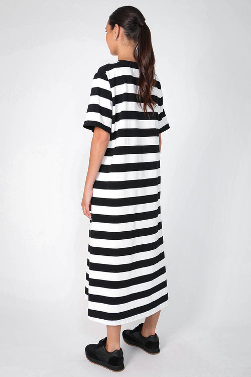 modes maxi dress / white|black stripe