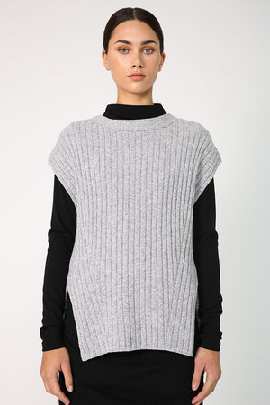 ridged vest / grey marle fleck