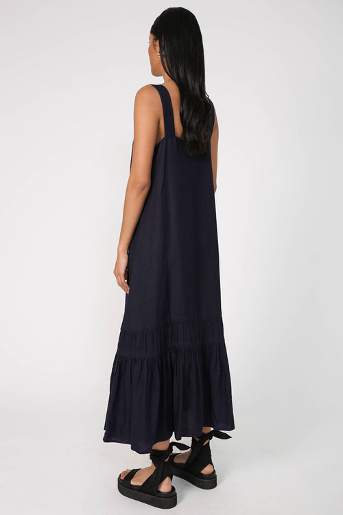 leashed dress / navy blue