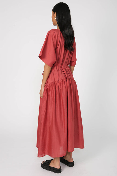 constant dress / persimmon red