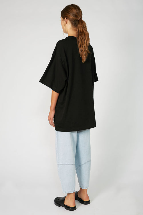 fronted longline tee / black