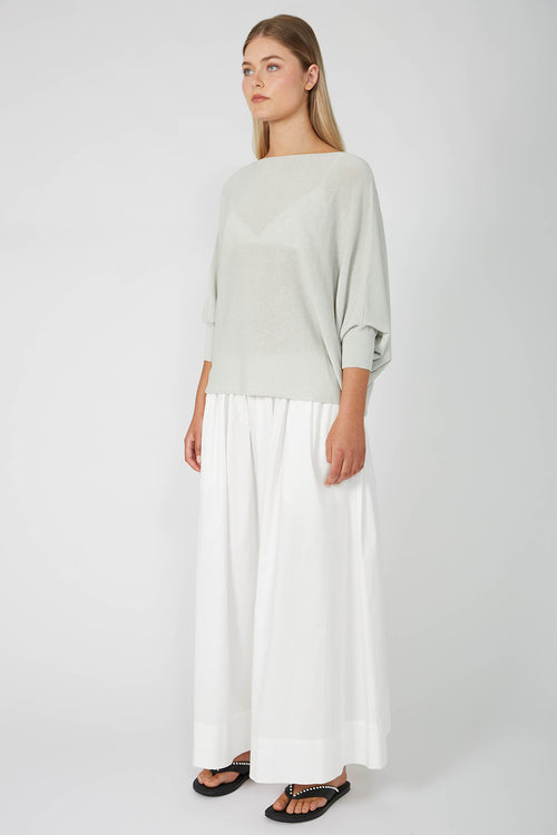 extension sleeve sweater / soft sage green