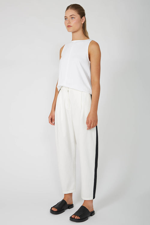 static barrel pant / white|black