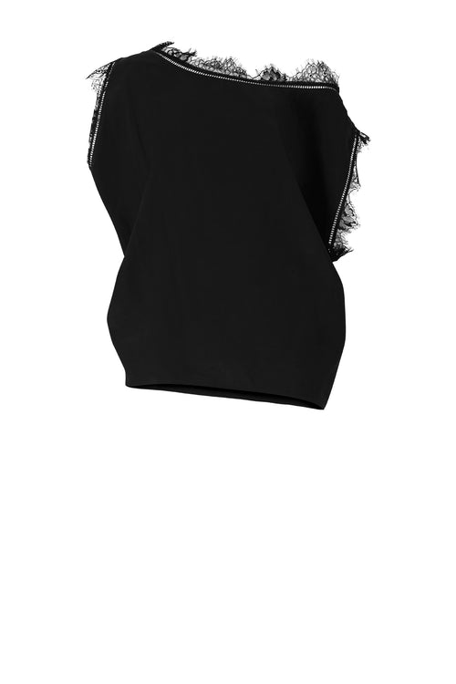 interweave short sleeve top / black