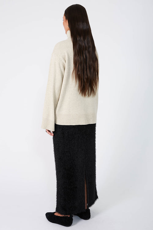 arched polo sweater / sandstone