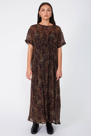wisp midi dress / dark sangria paisley
