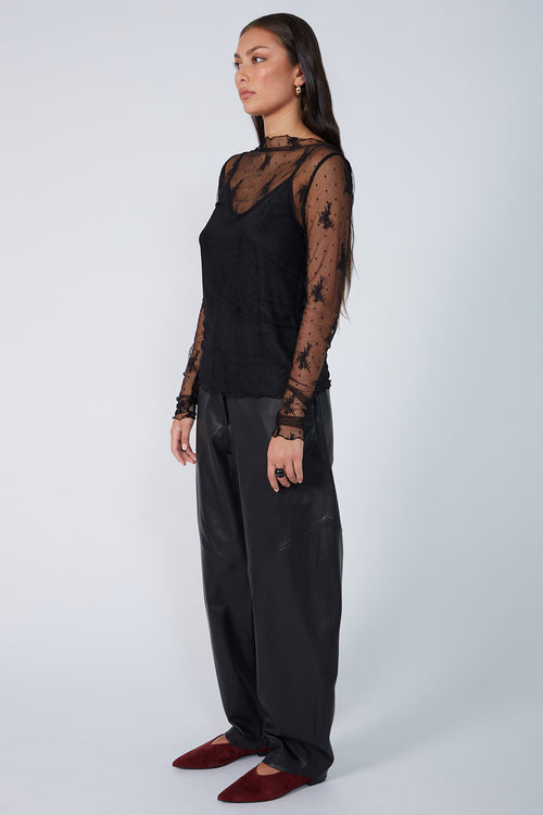 lace mesh boat skin / black