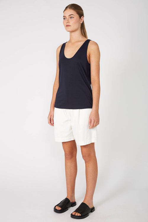 glazed tank / dark navy