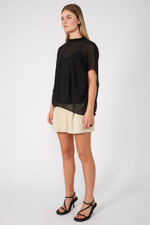 air short sleeve top / black
