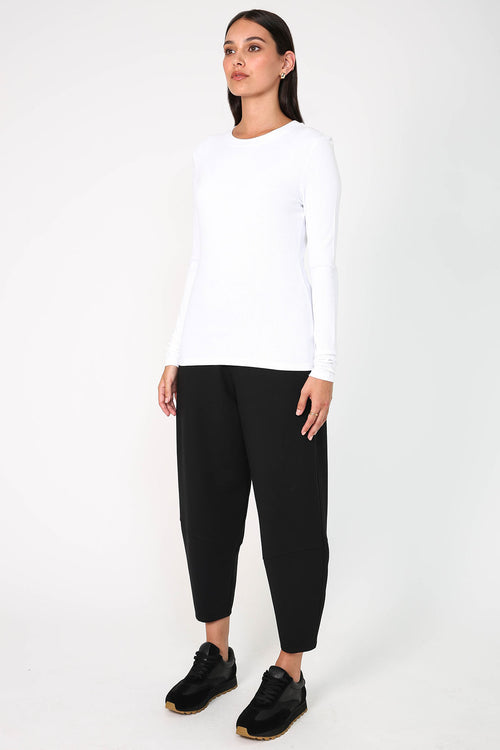 modest rib top / white