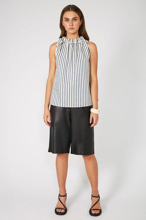 avid tank / ivory|navy stripe