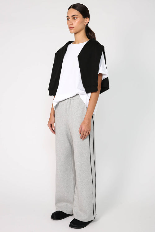 contrast pant / grey marle|black