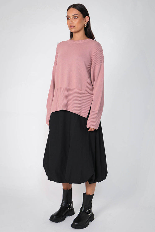 lateral sweater / dusky pink marle