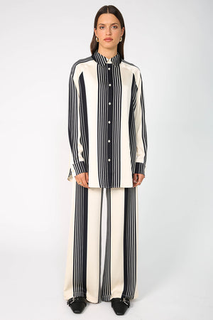 roam shirt / cream|black stripe