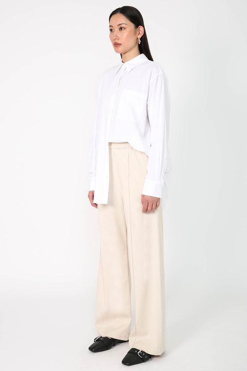 coached pintuck pant / cream