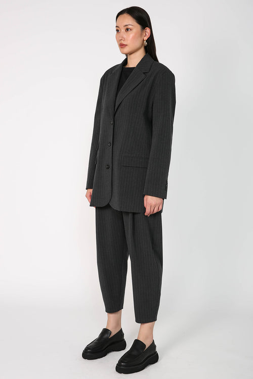 manner blazer / charcoal|white pinstripe