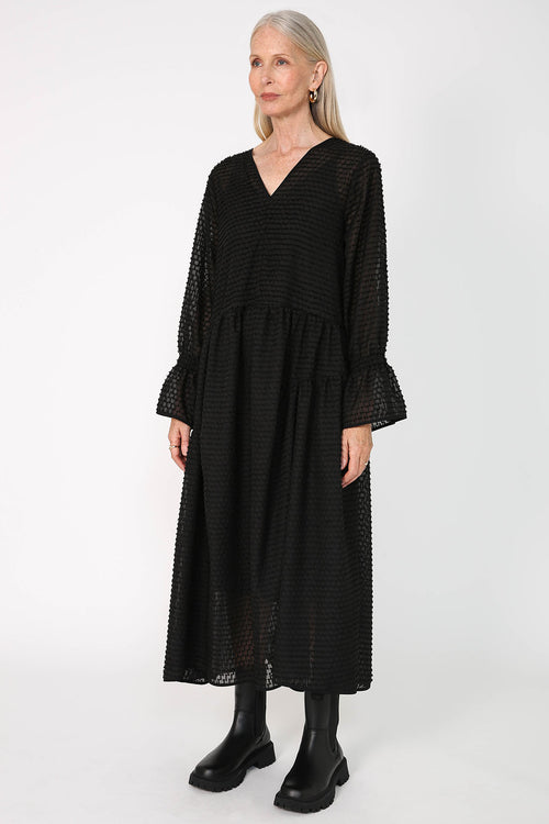 attune midi dress / black