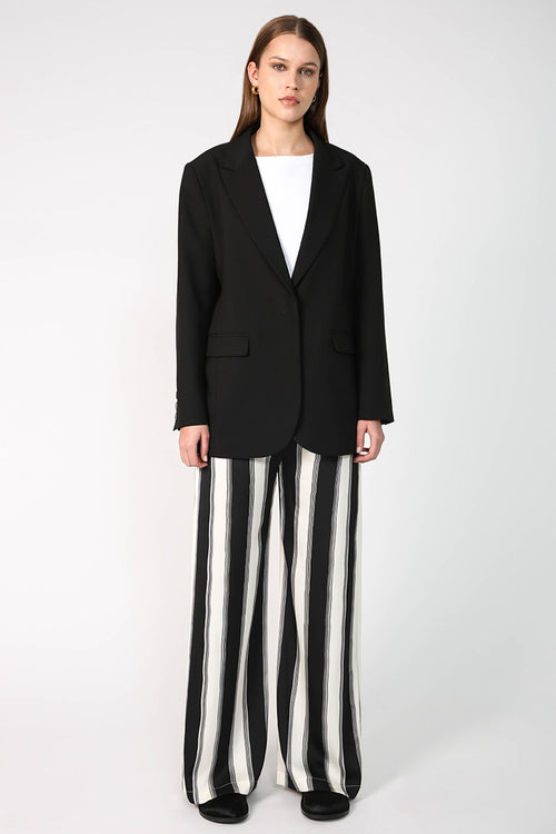 frame pant / ivory|black stripe