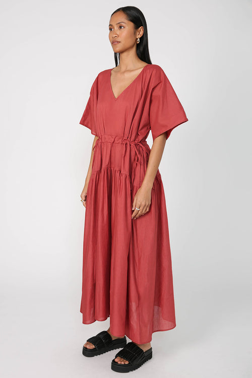 constant dress / persimmon red