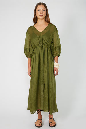 illume midi dress / caper green