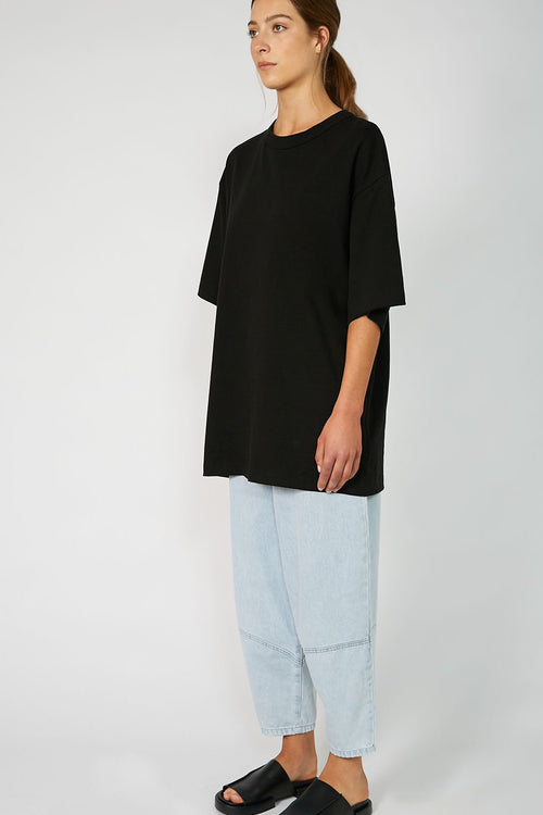 fronted longline tee / black
