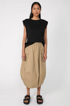 global skirt / camel brown