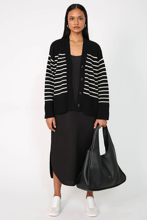 scan cardi / black|neutral stripe