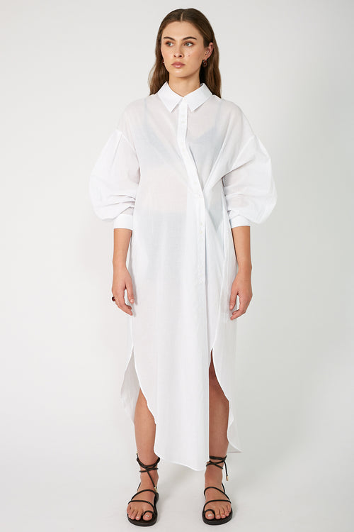 daylight shirt dress / white