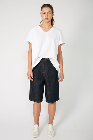 furtive denim short / indigo blue denim