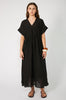 reunited midi dress / black crinkle